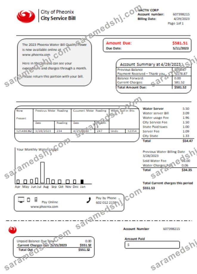 Arizona City of Phoenix utility business bill, SCR